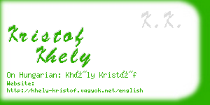 kristof khely business card